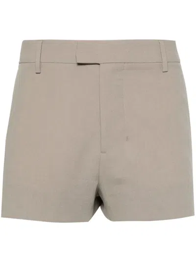Ami Alexandre Mattiussi Crepe Wool Shorts In Taupe