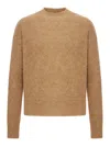 Ami Alexandre Mattiussi Ami Paris Crew Neck Sweater With Logo In Brown