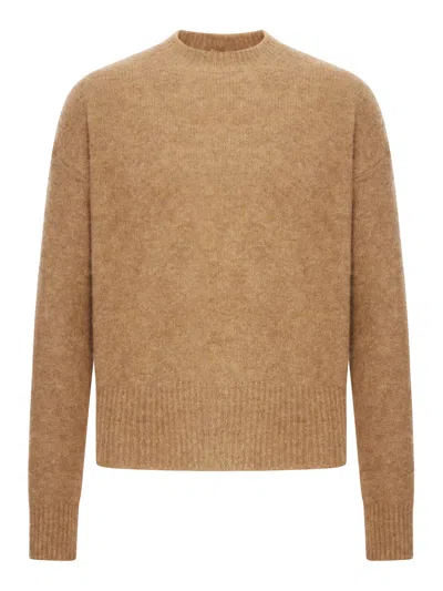AMI ALEXANDRE MATTIUSSI CREW NECK ALPACA WOOL SWEATER