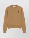 Ami Alexandre Mattiussi Brown Wool Ami De Coeur Crewneck Sweater Brown In Brown