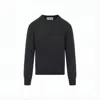 Ami Alexandre Mattiussi Crew Neck Grey Cashmere Blend Knit Sweater In White