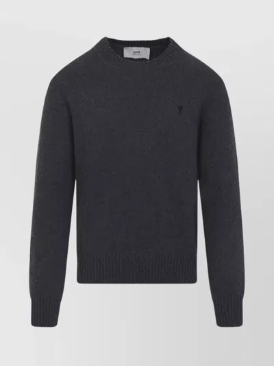 Ami Alexandre Mattiussi Ami Paris Ami De Coeur Crewneck Sweater In Black