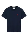 Ami Alexandre Mattiussi Crew-neck Logo-embroidered T-shirt In Blue