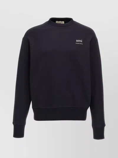 AMI ALEXANDRE MATTIUSSI CREW NECK LOGO SWEATER
