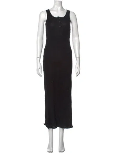 Pre-owned Ami Alexandre Mattiussi Crew Neck Long Dress In Black