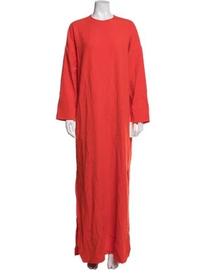 Pre-owned Ami Alexandre Mattiussi Crew Neck Long Dress In Orange