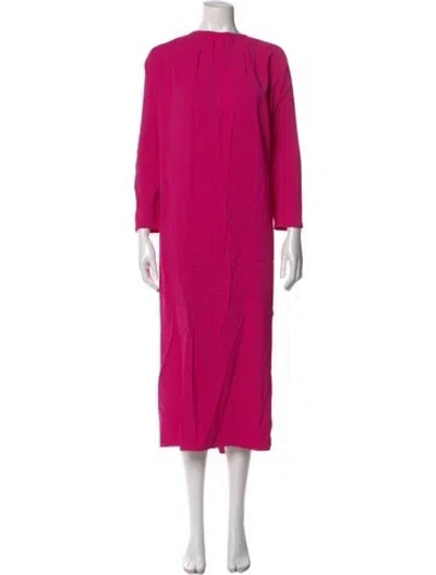 Pre-owned Ami Alexandre Mattiussi Crew Neck Long Dress W/ Tags In Pink