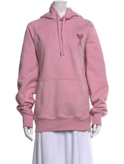 Pre-owned Ami Alexandre Mattiussi Crew Neck Long Sleeve Hoodie In Pink
