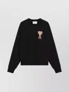 Ami Alexandre Mattiussi Ami De Coeur Crewneck Sweatshirt In Black