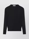 Ami Alexandre Mattiussi Crew Neck Long Sleeve Ribbed Sweater In Black