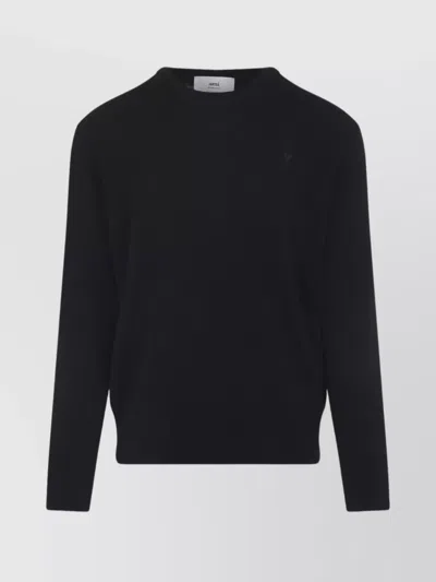 AMI ALEXANDRE MATTIUSSI CREW NECK LONG SLEEVE RIBBED SWEATER