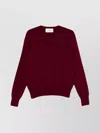 Ami Alexandre Mattiussi Crew Neck Long Sleeve Ribbed Sweater In Red