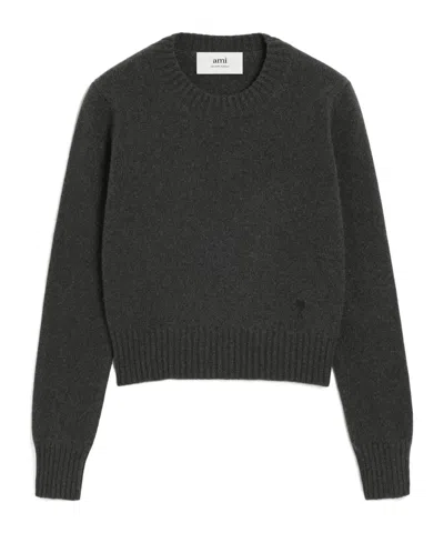 Ami Alexandre Mattiussi Crew Neck Long Sleeve Sweater In Black