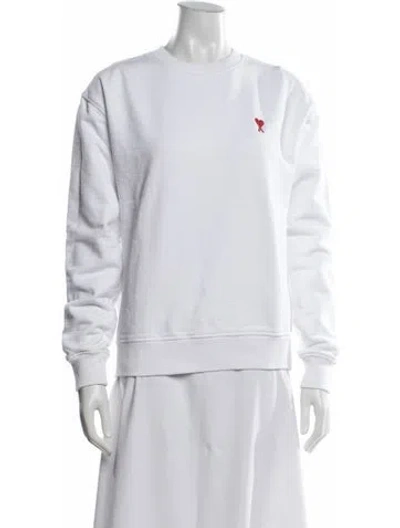 Pre-owned Ami Alexandre Mattiussi Crew Neck Long Sleeve Sweatshirt In White