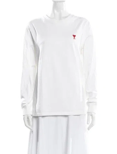 Pre-owned Ami Alexandre Mattiussi Crew Neck Long Sleeve T-shirt In White