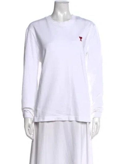 Pre-owned Ami Alexandre Mattiussi Crew Neck Long Sleeve T-shirt In White