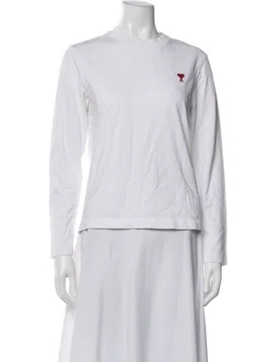 Pre-owned Ami Alexandre Mattiussi Crew Neck Long Sleeve T-shirt In White