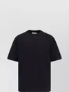 Ami Alexandre Mattiussi Relaxed Fit Black T-shirt With Subtle Embroidery In Black