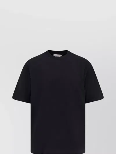 Ami Alexandre Mattiussi Crew-neck Ribbed Cotton T-shirt In Black