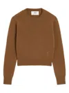 Ami Alexandre Mattiussi Brown Cashmere Ami De Coeur Crewneck Sweater Brown In Brown