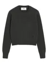 Ami Alexandre Mattiussi Black Cashmere Ami De Coeur Crewneck Sweater Grey In Gray