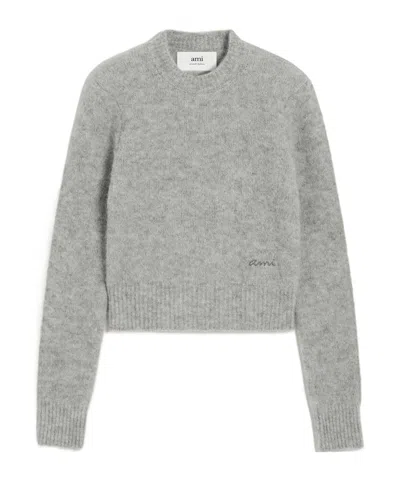 Ami Alexandre Mattiussi Crew Neck Sweater In Gray