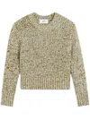 Ami Alexandre Mattiussi Green Mouliné Textured Knit Crewneck Sweater White In Green