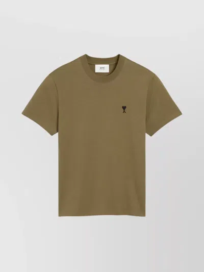 Ami Alexandre Mattiussi Heart Friend Crew Neck T-shirt In Green