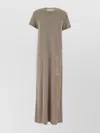Ami Alexandre Mattiussi Crew Neck Velvet Texture Maxi Length Dress