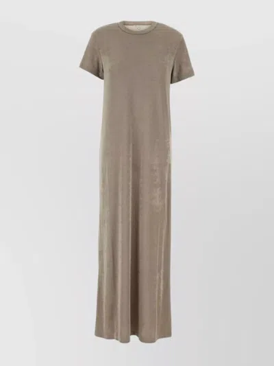 Ami Alexandre Mattiussi Crew Neck Velvet Texture Maxi Length Dress