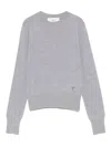 Ami Alexandre Mattiussi Crew-neck Wool-silk Blend Sweater In Gray