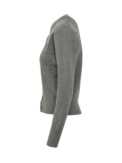 Ami Alexandre Mattiussi Crewneck Cardigan In Gris Cendre