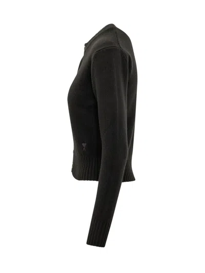 Ami Alexandre Mattiussi Crewneck Cardigan In Noir