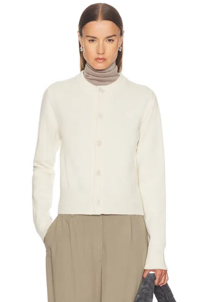Ami Alexandre Mattiussi Crewneck Cardigan In White