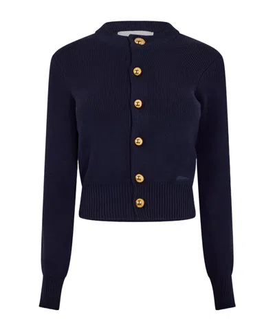 Ami Alexandre Mattiussi Crew-neck Knit Cardigan In Blue