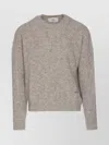Ami Alexandre Mattiussi Grey Crew Neck Sweater With Lettering Logo In Alpaca And Wool Blend Woman In Gray