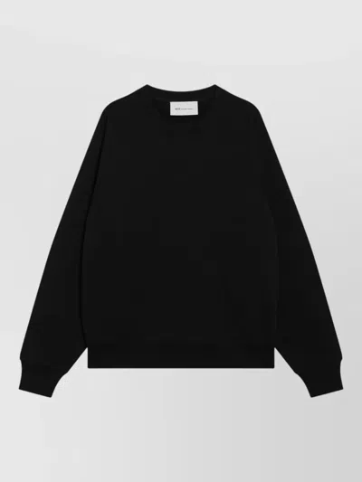 Ami Alexandre Mattiussi Crewneck Sweater Raglan Sleeves Ribbed Finish In Black
