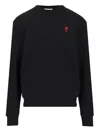Ami Alexandre Mattiussi Ami Paris Ami De Coeur Wool Crewneck Sweater In Black