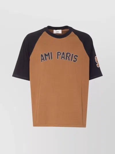 AMI ALEXANDRE MATTIUSSI CREWNECK T-SHIRT RAGLAN SLEEVES
