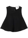 Ami Alexandre Mattiussi Flared Cropped Blouse In Black  