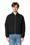 Ami Alexandre Mattiussi Cropped Black Bomber Jacket With Classic Collar And Logo Detail In Black