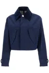 AMI ALEXANDRE MATTIUSSI CROPPED CANVAS JACKET FOR WOMEN