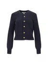 Ami Alexandre Mattiussi Chic Women's Cardigan With Elegant Golden Buttons In Blue