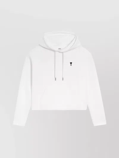 Ami Alexandre Mattiussi Ami Paris Ami Paris De Coeur Cotton Hoodie In White