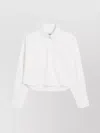 Ami Alexandre Mattiussi White Cotton Ami De Coeur Cropped Oversized Shirt White In White