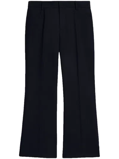 Ami Alexandre Mattiussi Cropped Flared Trousers In Black