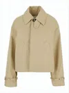Ami Alexandre Mattiussi Ami Paris Women Beige Trench Coat With Classic Collar And Front Concealed Button Closure In Cotton W In White