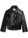 Ami Alexandre Mattiussi Ami Buttoned Leather Jacket In Black