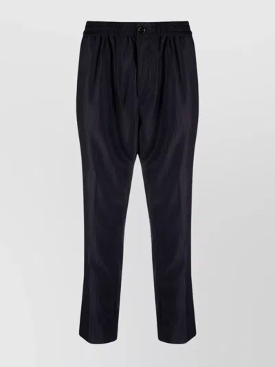 Ami Alexandre Mattiussi Cropped Pinstripe Wool Trousers