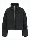 Ami Alexandre Mattiussi Cropped Down Puffer Jacket With High Collar And Boxy Silhouette In Black